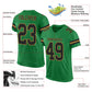 Custom Grass Green Black-Old Gold Mesh Authentic Football Jersey Limited