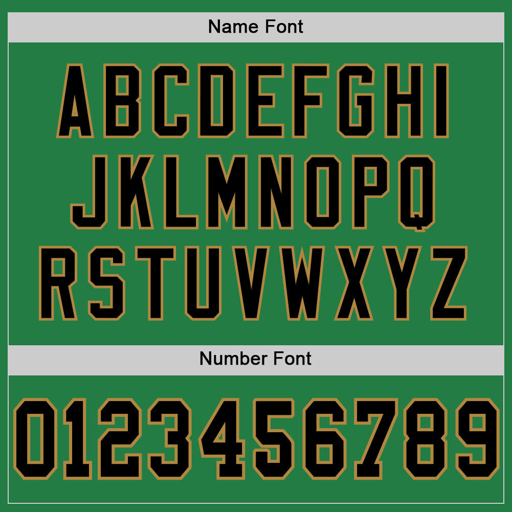 Custom Grass Green Black-Old Gold Mesh Authentic Football Jersey Limited