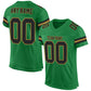 Custom Grass Green Black-Old Gold Mesh Authentic Football Jersey Limited