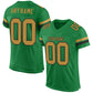 Custom Grass Green Old Gold-Black Mesh Authentic Football Jersey Limited