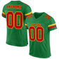 Custom Grass Green Red-Gold Mesh Authentic Football Jersey Limited