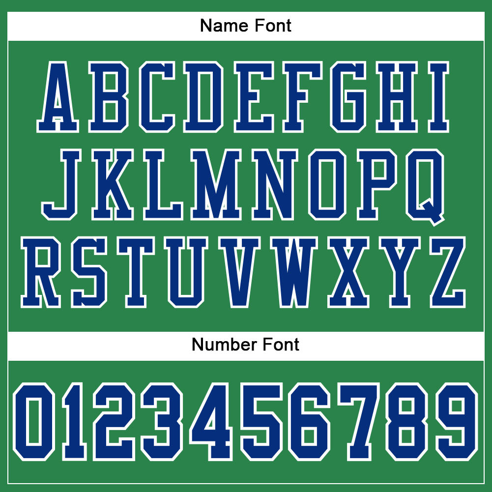 Custom Grass Green Royal-White Mesh Authentic Football Jersey Limited