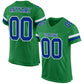 Custom Grass Green Royal-White Mesh Authentic Football Jersey Limited