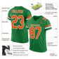Custom Grass Green Orange-White Mesh Authentic Football Jersey Limited