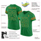 Custom Grass Green Grass Green-Old Gold Mesh Authentic Football Jersey Limited