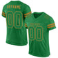Custom Grass Green Grass Green-Old Gold Mesh Authentic Football Jersey Limited