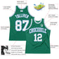Custom Kelly Green White-Light Blue Authentic Throwback Basketball Jersey Limited
