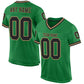 Custom Grass Green Black-Old Gold Mesh Authentic Throwback Football Jersey Limited