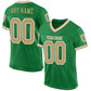Custom Grass Green Old Gold-White Mesh Authentic Throwback Football Jersey Limited