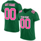 Custom Kelly Green Pink-White Mesh Authentic Football Jersey Limited