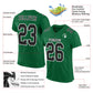 Custom Kelly Green Black-White Mesh Authentic Football Jersey Limited