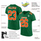Custom Kelly Green Orange-White Mesh Authentic Football Jersey Limited