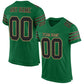Custom Kelly Green Black-Old Gold Mesh Authentic Football Jersey Limited
