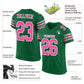 Custom Kelly Green Pink-White Mesh Authentic Football Jersey Limited