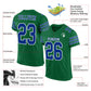 Custom Kelly Green Royal-White Mesh Authentic Football Jersey Limited