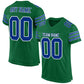 Custom Kelly Green Royal-White Mesh Authentic Football Jersey Limited