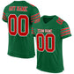 Custom Kelly Green Red-White Mesh Authentic Football Jersey Limited