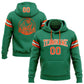 Custom Stitched Kelly Green Orange-White Football Pullover Sweatshirt Hoodie Limited