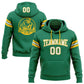 Custom Stitched Kelly Green White-Gold Football Pullover Sweatshirt Hoodie Limited