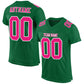 Custom Kelly Green Hot Pink-White Mesh Authentic Football Jersey Limited