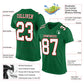 Custom Kelly Green White-Red Mesh Authentic Football Jersey Limited