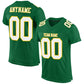 Custom Kelly Green White-Gold Mesh Authentic Football Jersey Limited