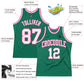 Custom Kelly Green White-Pink Authentic Throwback Basketball Jersey Limited