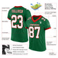 Custom Kelly Green White-Red Mesh Authentic Football Jersey Limited