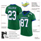 Custom Kelly Green White-Royal Mesh Authentic Football Jersey Limited