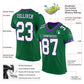 Custom Kelly Green White-Purple Mesh Authentic Football Jersey Limited