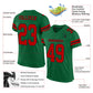 Custom Kelly Green Red-Black Mesh Authentic Football Jersey Limited