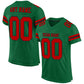 Custom Kelly Green Red-Black Mesh Authentic Football Jersey Limited