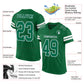 Custom Kelly Green White Mesh Authentic Football Jersey Limited