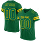Custom Kelly Green Yellow Mesh Authentic Football Jersey Limited