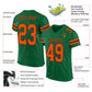 Custom Kelly Green Orange-Black Mesh Authentic Football Jersey Limited