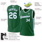 Custom Kelly Green White-Light Blue Authentic Throwback Basketball Jersey Limited