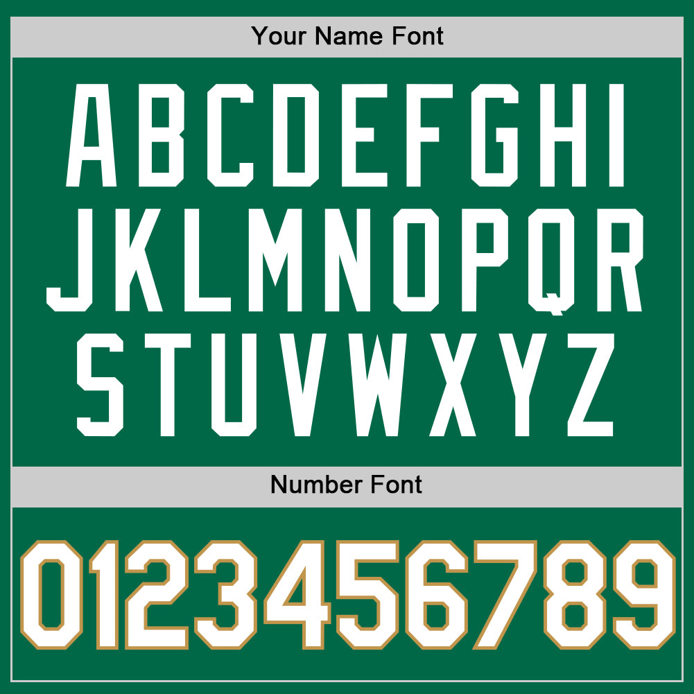 Custom Kelly Green White-Old Gold Authentic Throwback Basketball Jersey Limited