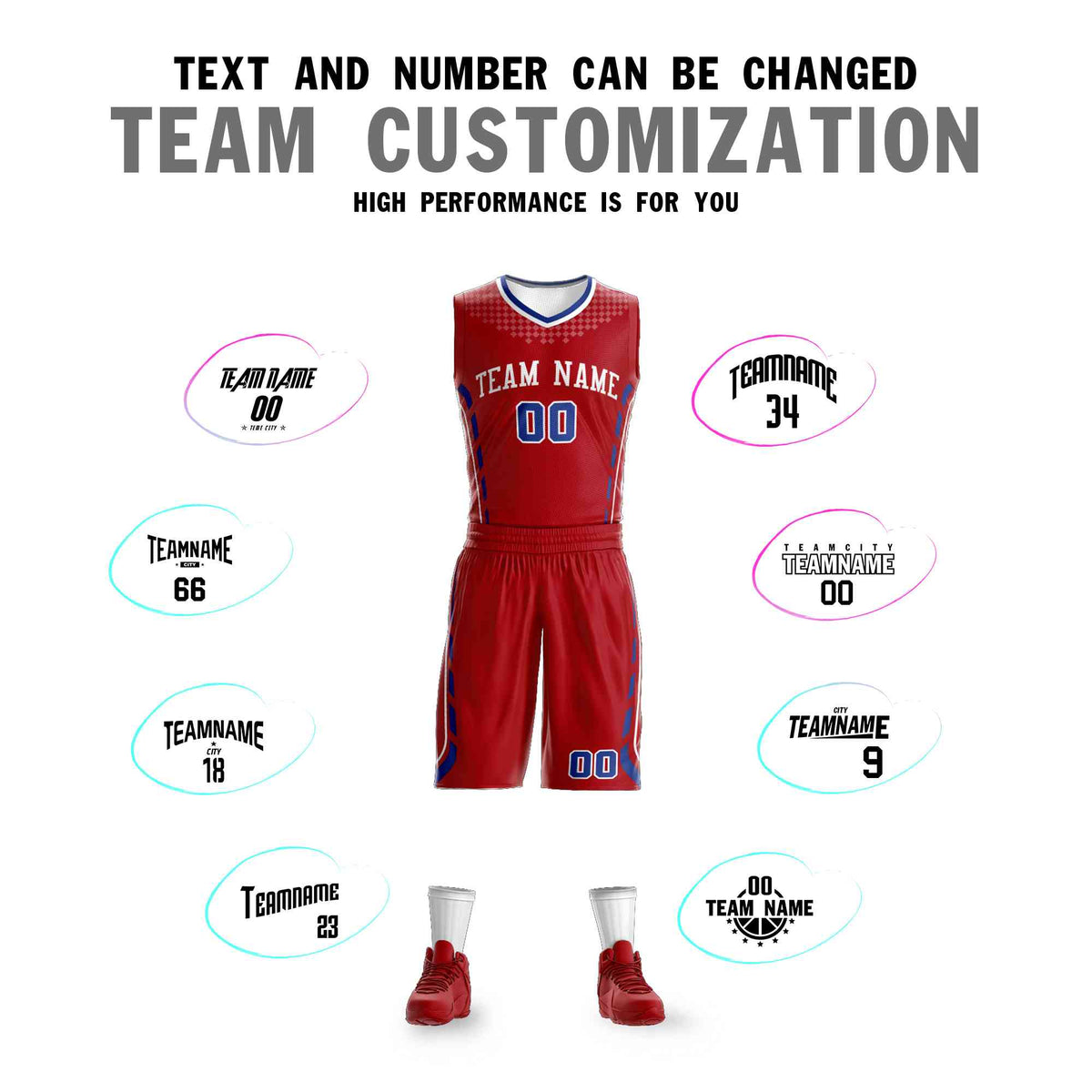 Custom Red White Graffiti Pattern Sets Oblique Bar Basketball Jersey Limited