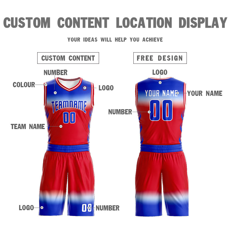 Custom Royal White Royal-White Gradient Fashion Sets Basketball Jersey Limited