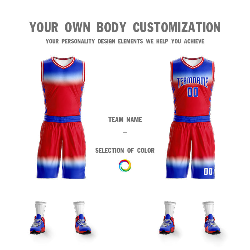 Custom Royal White Royal-White Gradient Fashion Sets Basketball Jersey Limited