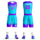 Custom Purple Blue Purple-White Gradient Fashion Sets Basketball Jersey