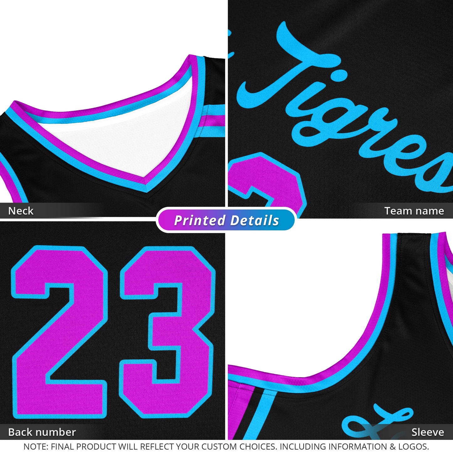 Custom Black Powder Blue Classic Tops Mesh Basketball Jersey Limited