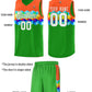 Custom Orange Green-White Personalized Colorful Basketball Jersey Sets Limited