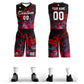 Custom Black White-Black Graffiti Pattern Sets Mesh Basketball Jersey