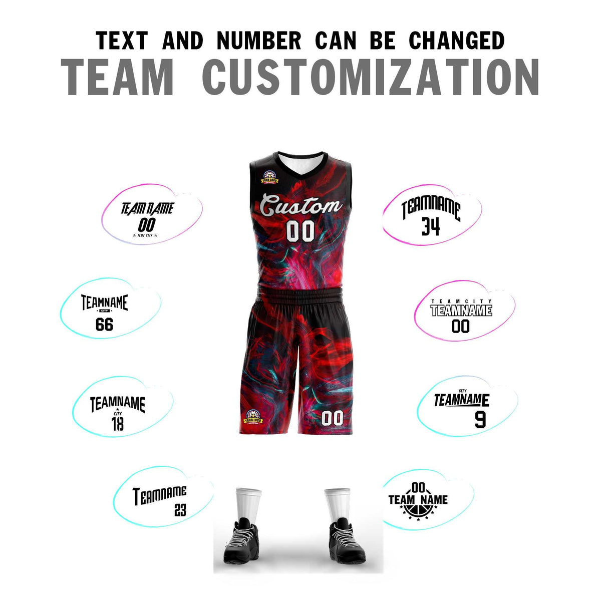 Custom Black White-Black Graffiti Pattern Sets Mesh Basketball Jersey Limited