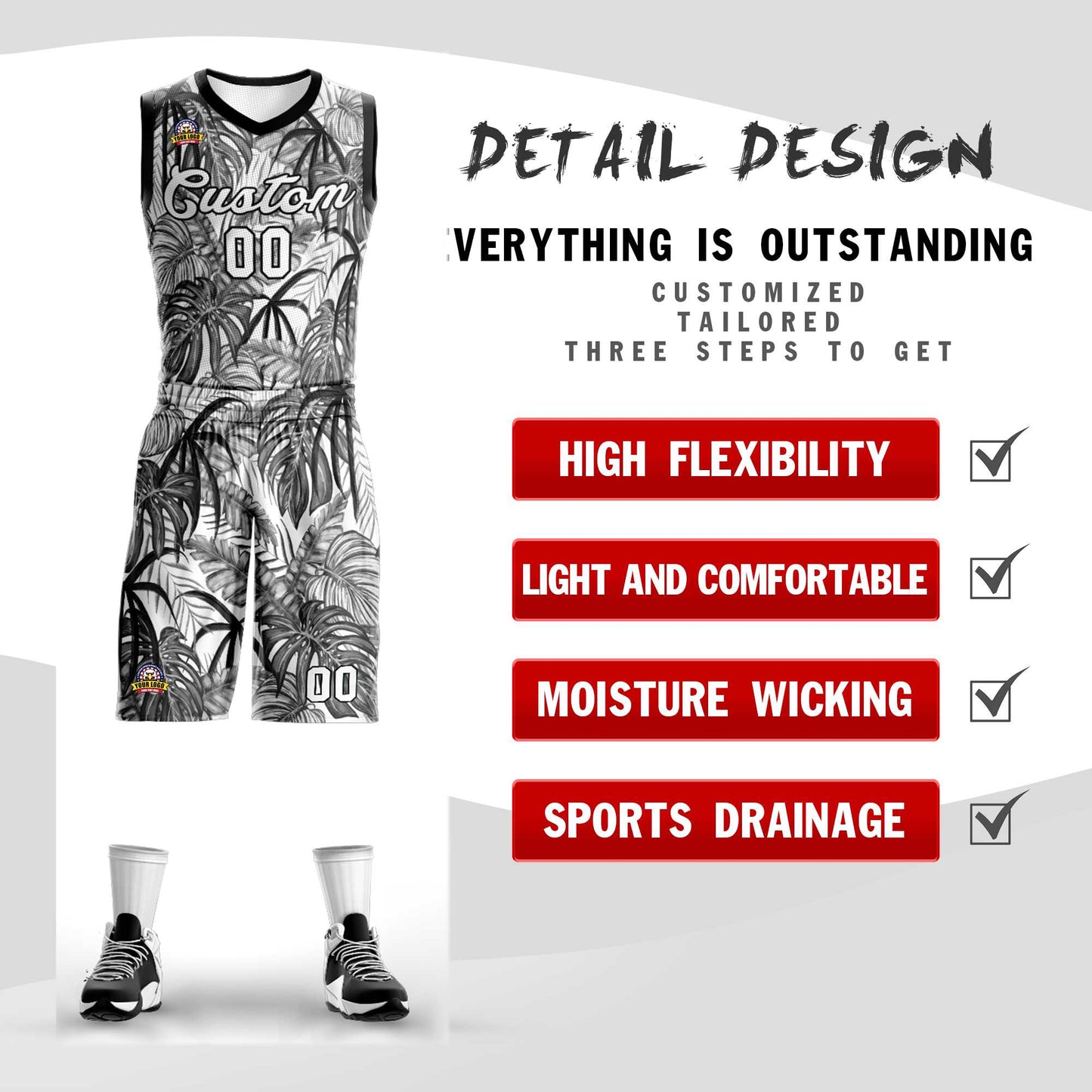 Custom Black White-Black Graffiti Pattern Sets Mesh Basketball Jersey Limited
