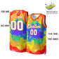 Custom Red White-Orange Graffiti Pattern Tops Mesh Basketball Jersey Limited