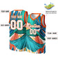 Custom Green White-Orange Graffiti Pattern Tops Mesh Basketball Jersey Limited