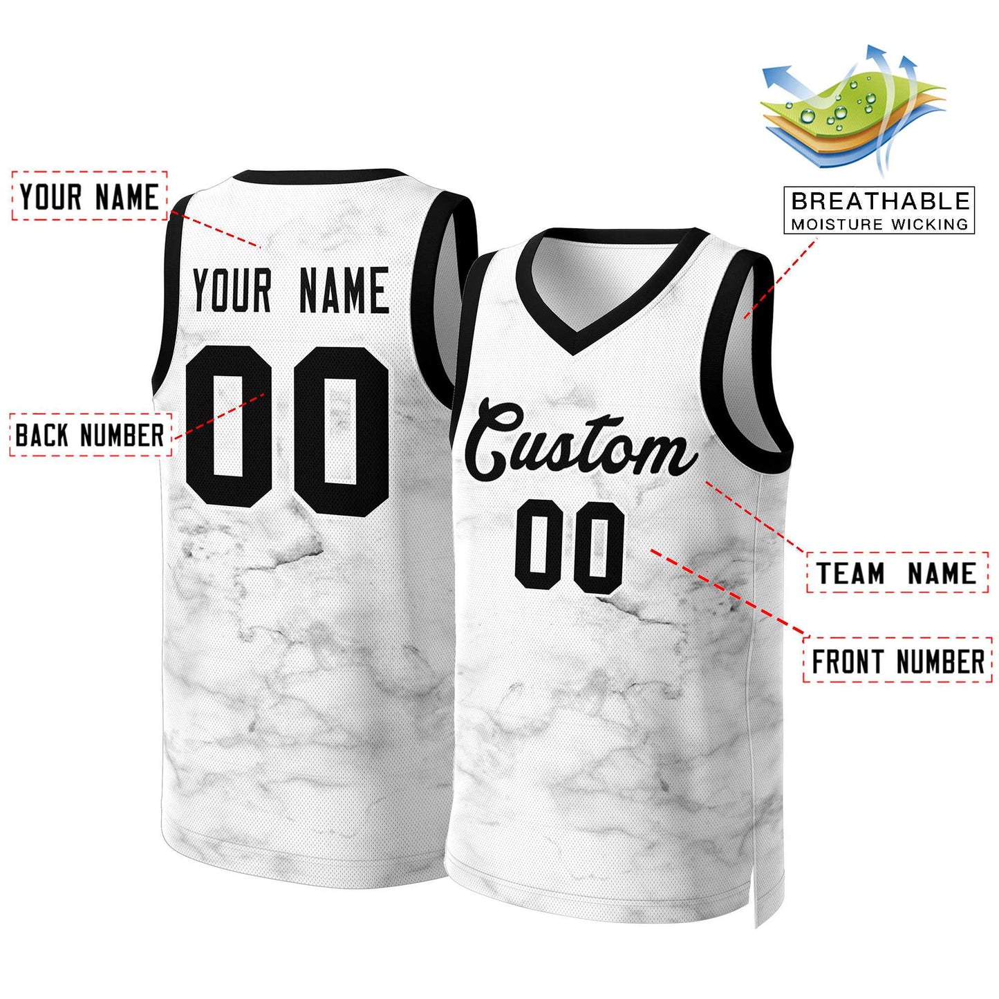 Custom White Black-White Graffiti Pattern Tops Mesh Basketball Jersey Limited