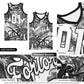 Custom Black White-Black Graffiti Pattern Tops Mesh Basketball Jersey Limited